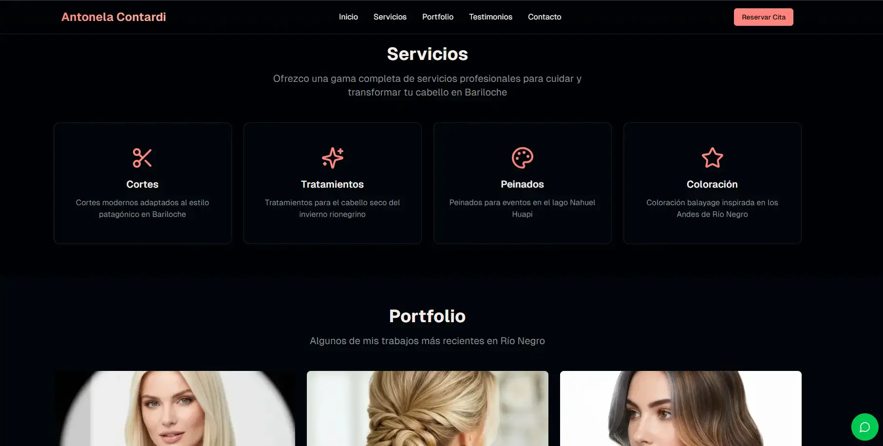 Portafolio Personal - Sección de servicios y propuesta de valor.