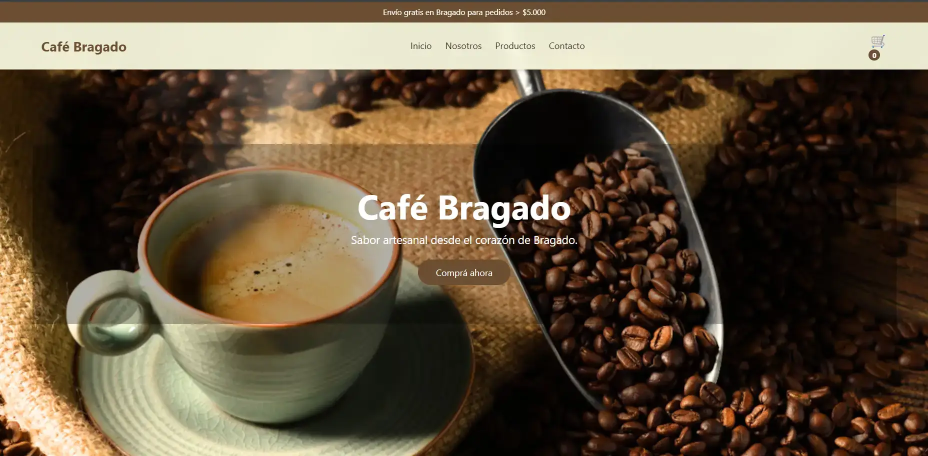 Tienda Online - Página principal con productos destacados.