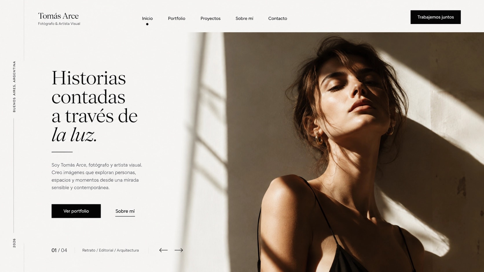 Portfolio personal de fotógrafo y artista visual
